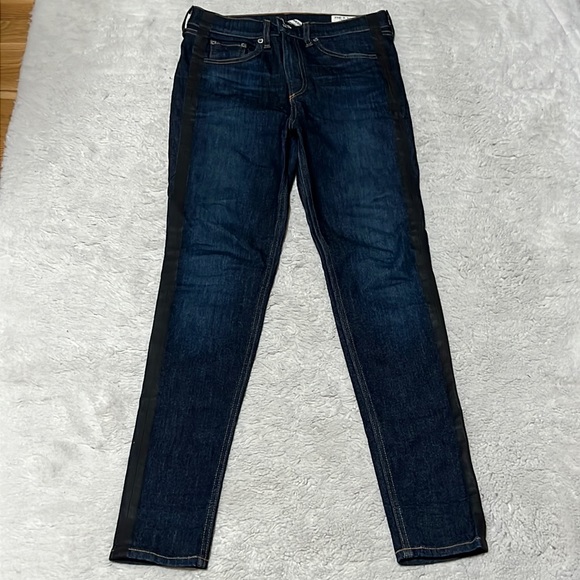 Rag and Bone High Rise Contrast Stripe Skinny Jean - Picture 2 of 10